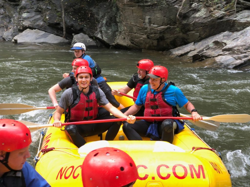 Jack and Tim rafting