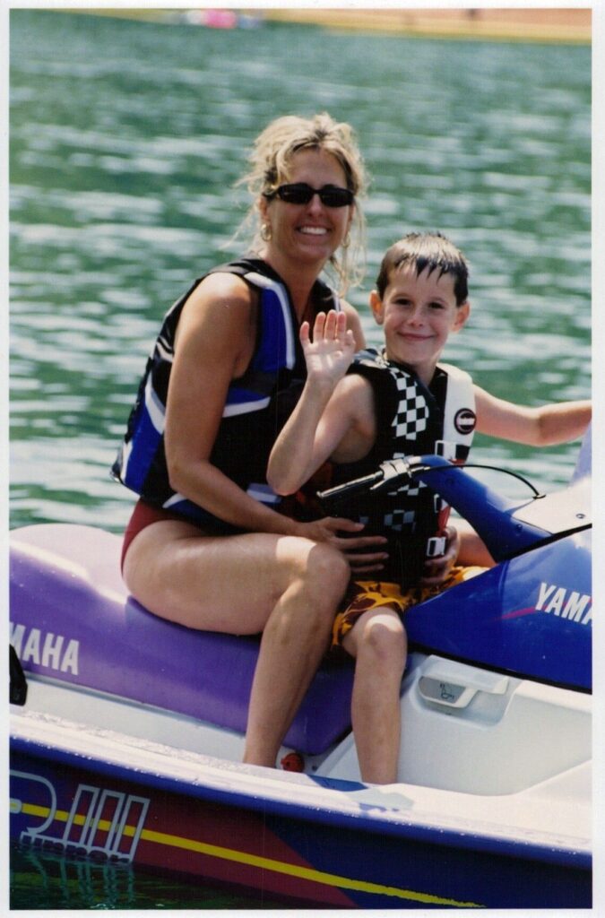 Taylor and Toni on a jet ski