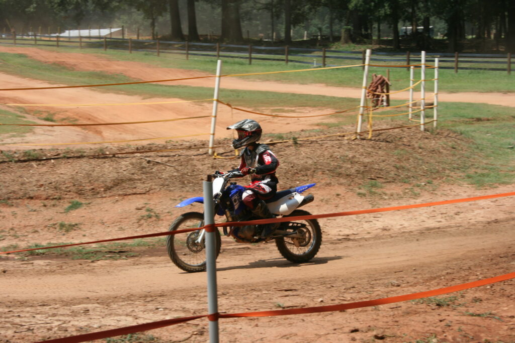 Taylor on a motor bike