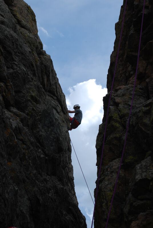 Taylor rock climbing